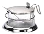 Tablecraft H357 6-Ounce Glass Base Condiment Holder With Stainless Steel Lid And Spoon