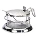 Tablecraft H357 6-Ounce Glass Base Condiment Holder With Stainless Steel Lid And Spoon