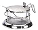 Tablecraft H357 6-Ounce Glass Base Condiment Holder With Stainless Steel Lid And Spoon