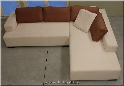 Designer Wohnlandschaft Ecksofa NEPAL modern, exklusiv - mit Schlaffunktion und Bettkasten, in vielen Farbenkombinationen erhältlich, 2100 dk brown