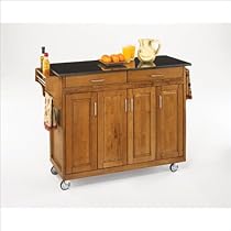 Hot Sale Home Styles 9200-1064 Create-a-Cart 9200 Series Cabinet Kitchen Cart with Black Granite Top, Cottage Oak Finish