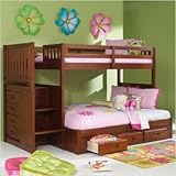 Merlot Twin Over Full Staircase Bunk Bed