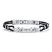 Exclusive Elegance: Stainless Steel Triple-bar Link and Dual Rubber Cord Bracelet for Men