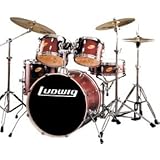 Ludwig LR1315L336 Accent Custom 5-Piece Wine Red Natural Satin Drum Set with Hardware