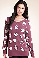  Pure Cotton Swallow Print Sweatshirt