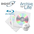 DIGISTOR 25GB Blu-ray BD-R Media, Silver Surface Disc (10-Pack)