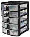 Rubbermaid 3B01-00-BLA 5 Mini Drawer Tower(pack of 6)