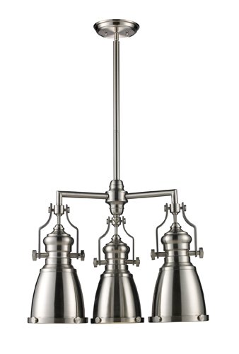 Landmark 66120-3 Chadwick 3-Light Chandelier, 18-Inch, Satin Nickel