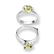 Lemon Quartz and Diamond Sterling Silver Ring (Sizes 6-8)