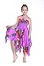 Girl Gypsy Uneven Button Hawaiian Luau Dress in Purple