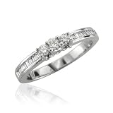 14k White Gold Anniversary Wedding Diamond Ring Band (HI, SI-I, 0.34 carat)