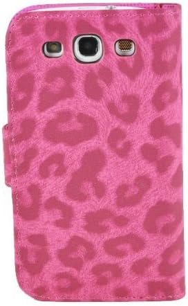 My8 Hot Pink Leopard Skin Pattern Design Flip Leather Wallet Case with Stand Cover for Samsung Galaxy S3 III i9300