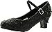 JJF Shoes Apple Kids Black Sparkling Mary Jane Rhinestone Glitter Formal Dress Low Heel Pumps-10