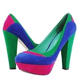 Turbo Color Block Heel Pumps GREEN