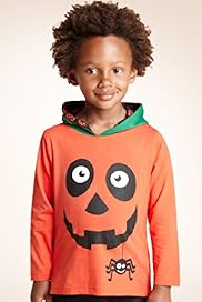 Pure Cotton Pumpkin Hooded T Shirt