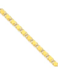 14k Gold Polished Double-Sided Heart Anklet, 10 inch