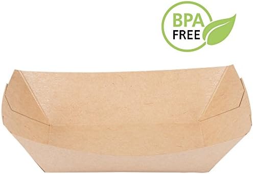 Brown Kraft Paper Food Trays (Set of 50)