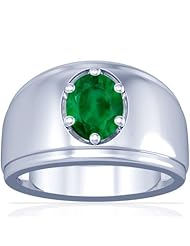 Platinum Oval Cut Emerald Solitaire Ring