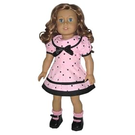 Pink and Black Dot Dress for 18 American Girl Doll and Others by Silly Monkey