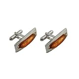 Baltic Honey Amber and Sterling Silver Ceiling Cufflinks