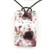Rectangle Silver Foil Pendant - Camilla Purple/Silver Style2