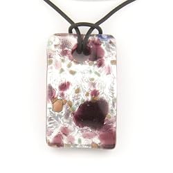Rectangle Silver Foil Pendant - Camilla Purple/Silver Style2