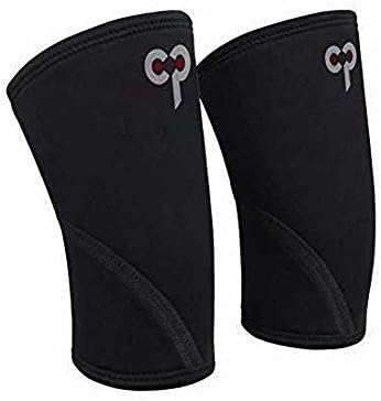 Optifit Knee Sleeves (1 Pair) with free wrist wraps (1 pair) Support and Compression for Weightlifting, Powerlifting, Crossfit and Running 7mm Thick(xlarge) by optifit