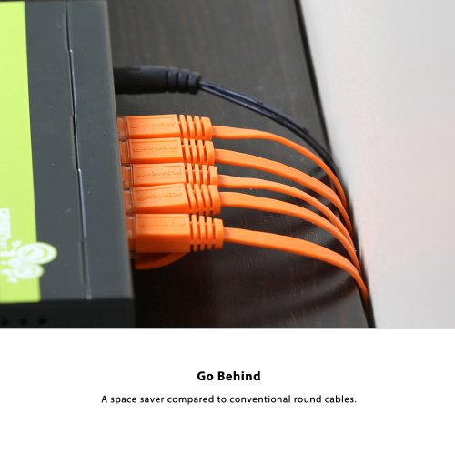 Fosmon Cat6 Flat Snagless Network Ethernet Patch Cable (10 Feet, Black)