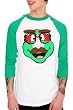 TMNT Teenage Mutant Ninja Turtles Disguise Raglan Men's Tee, White