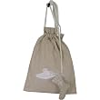 Applique Lady's Mule or shoe linen drawstring bag with lavender sachet French import