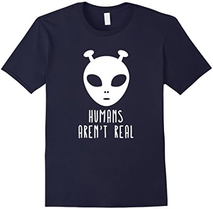 Men's Humans Aren't Real Shirt Small Navy