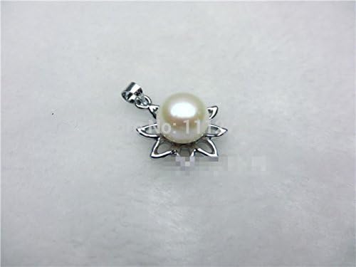 JuliesDeal Supply Korean Decorative Border Jewellery Beads Round Freshwater Shell Pearl Pendant Natural Stone AAA 9-10mm£¨main stone color:white£©