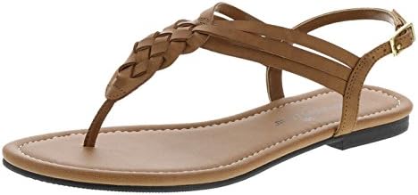 Montego Bay Club Women's Tan Women's Paprika Woven Flat Sling 8 Regular