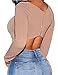 Allegrace Women Sexy Crop Top Shirts Lady Summer Tops Coffee L