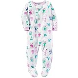 カーターズ ロンパース carter's 女の子用白ぬくぬくスイーツねこさんフリース足つきカバーオール (3t(93-98cm)) [並行輸入品]