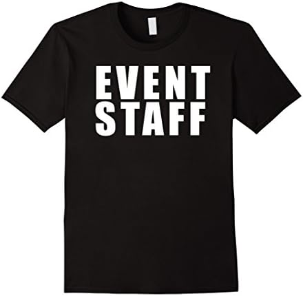 Men's EVENT STAFF Front &amp; Back Print Premium T-Shirt (3 Colors) 3XL Black