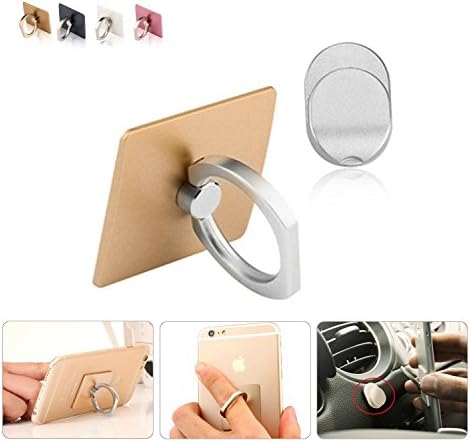 Universal 360 Degree Rotating Metal Push Ring Finger Grip Stand Holder Ring Phone Car Holder Mount Phone Ring Stent for Iphone 4s, 5 ,6, 6s ,6(s) plus,Tablets or Other Smartphones(Gold)