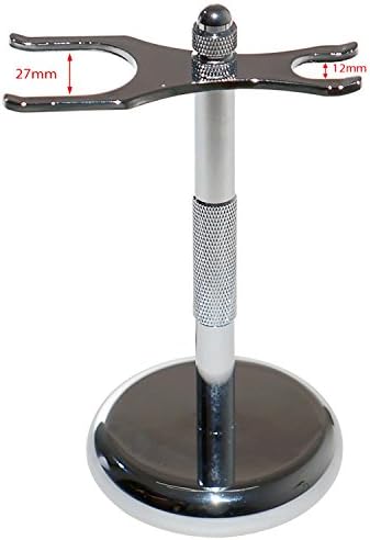 Burleigh Mens Brush and Razor Stand Holder - High Quality Chrome Craftsmanship - Beautifully Boxed for the Perfect Gift for Him!