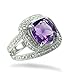 3CT Purple Cushion Cut & White CZ Antique Ring title=