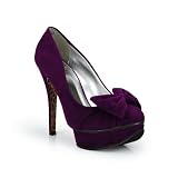 Sexy Bow Platform Pump High Heel Stiletto Purple