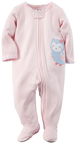 Carter's Baby Girls' 1-Piece Cotton Zip-Up Sleep & Play Pajamas