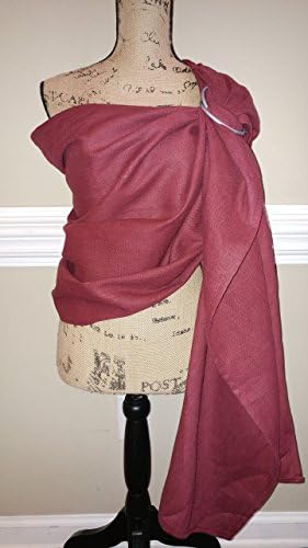 single layer Cranberry 100% Natural Linen Ring Sling