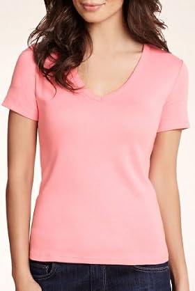 Pure Cotton V-Neck Plain T-Shirt [T41-0908S-S]