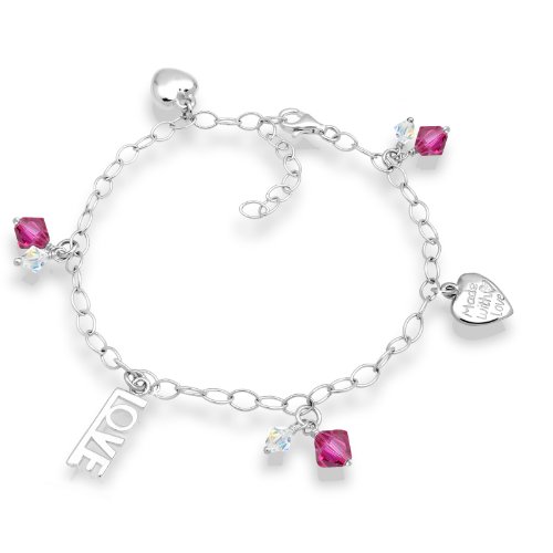 Elli Damen-Armband Pink 925 Silber L&auml;nge 19cm 0206690611_19 Preisvergleich