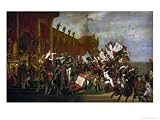 The Oath of the Army after the Distribution of the Eagles on the Champs De Mars Art Styles Giclee Poster Print by Jacques-Louis David, 32x24