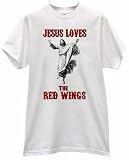 JESUS CHRIST LOVES HEARTS THE RED WINGS HOCKEY PRIDE FAN WHITE T SHIRT jersey
