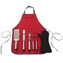 Picnic at Ascot B.B.Q-Chef's Barbecue Apron and Tools, Red