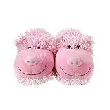 Aroma Home Women's Fuzzy Friends Slippers,Pig