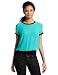 Eight Sixty Women's Short Sleeve Contrast Bands Blouse, Speatmint/Black, X-Small