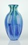 Handblown Art Glass Blue & Green Vase
